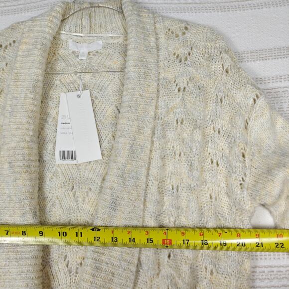 Adyson Parker Oatmeal Beige Gray Open Knit Cardigan Size M NWT - Picture 3 of 7